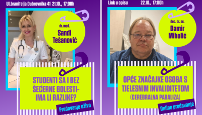 Ciklus predavanja Akademska inkluzija ide dalje – nakon mentalnog zdravlja slijede teme dijabetesa i cerebralne paralize